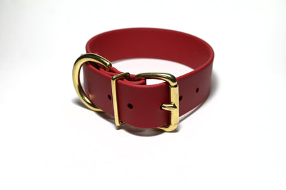 Chili Red Biothane Dog Collar - Extra Wide - 1.5 inch (38mm) wide