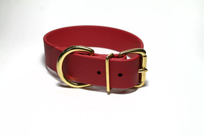 Chili Red Biothane Dog Collar - Extra Wide - 1.5 inch (38mm) wide