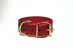 **NEW Chili Red Biothane Dog Collar - Extra Wide - 1.5 inch (38mm) wide