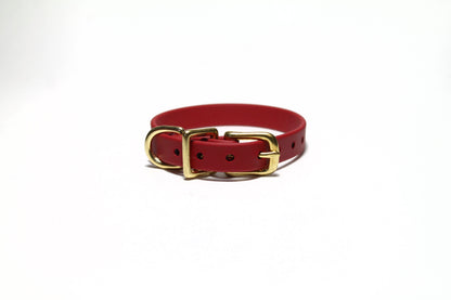 Chili Red Biothane Small Dog Collar - 1/2" (12mm) wide