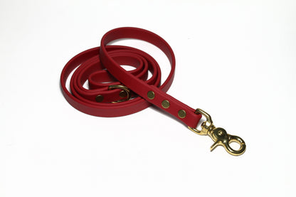 Chili Red Biothane Dog Leash - Regular 16mm (5/8") width