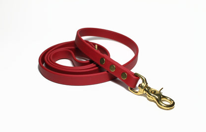 Chili Red Biothane Dog Leash - Regular 16mm (5/8") width