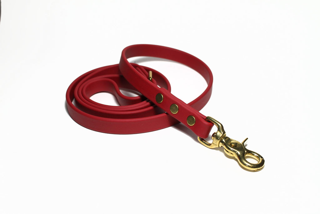 **NEW Chili Red Biothane Dog Leash - Regular 16mm (5/8") width