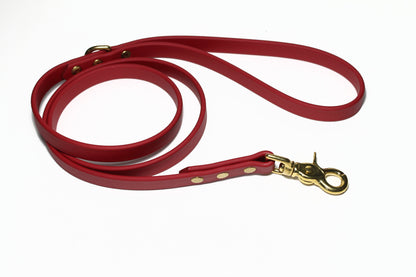 Chili Red Biothane Dog Leash - Regular 16mm (5/8") width