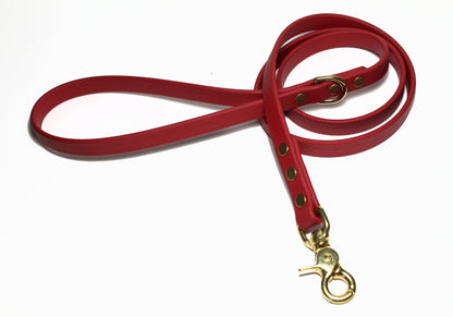 Chili Red Biothane Dog Leash - Regular 16mm (5/8") width