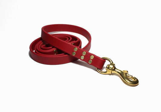 Chili Red Biothane Large Dog Leash - 3/4" (20mm) wide