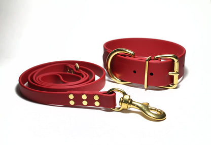 Chili Red Biothane Dog Collar - Extra Wide - 1.5 inch (38mm) wide