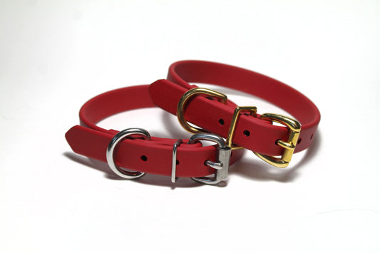 Chili Red Biothane Dog Collar - 3/4" (20mm) wide