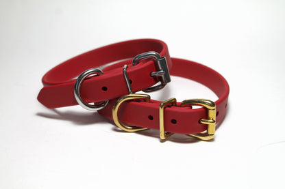 Chili Red Biothane Dog Collar - 3/4" (20mm) wide