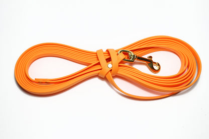 Lighter Weight Waterproof Tracking Recall Long Line - leash for smaller dog or cats - 3/8" (9mm) Biothane