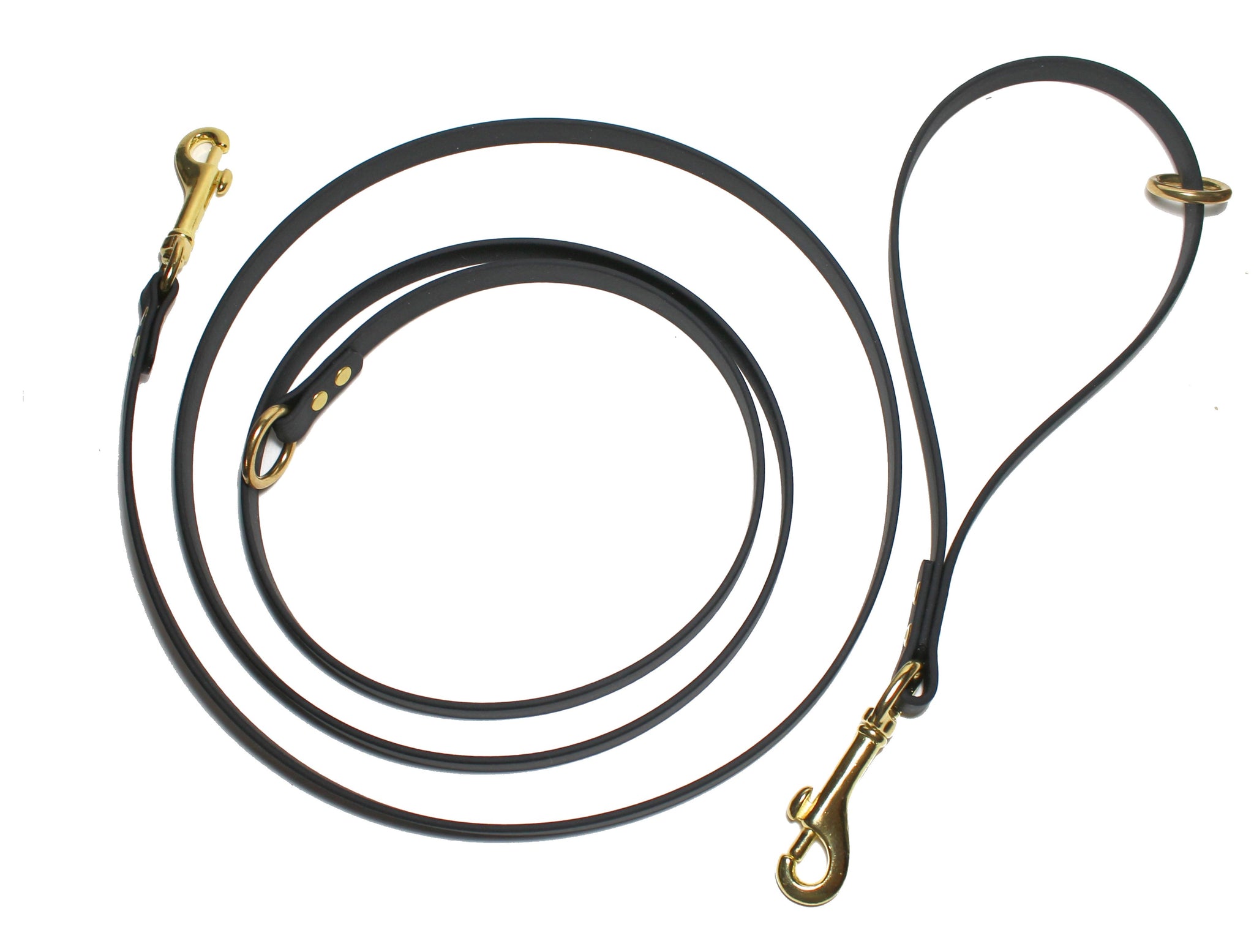 Two Section Leash, Handle with Drag Line - Biothane Dog Leash 12mm (1/2") wide