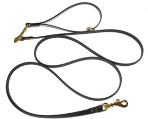 Two Section Leash, Handle with Drag Line - Biothane Dog Leash 12mm (1/2") wide