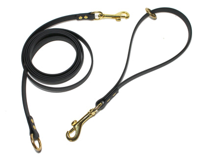 Two Section Leash, Handle with Drag Line - Biothane Dog Leash 12mm (1/2") wide