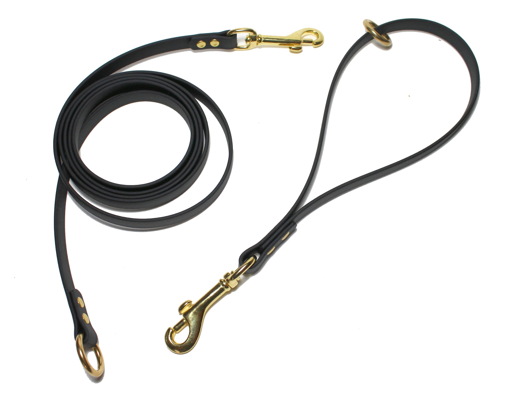 Two Section Leash, Handle with Drag Line - Biothane Dog Leash 12mm (1/2") wide