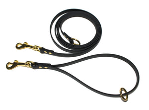 Two Section Leash, Handle with Drag Line - Biothane Dog Leash 12mm (1/2") wide