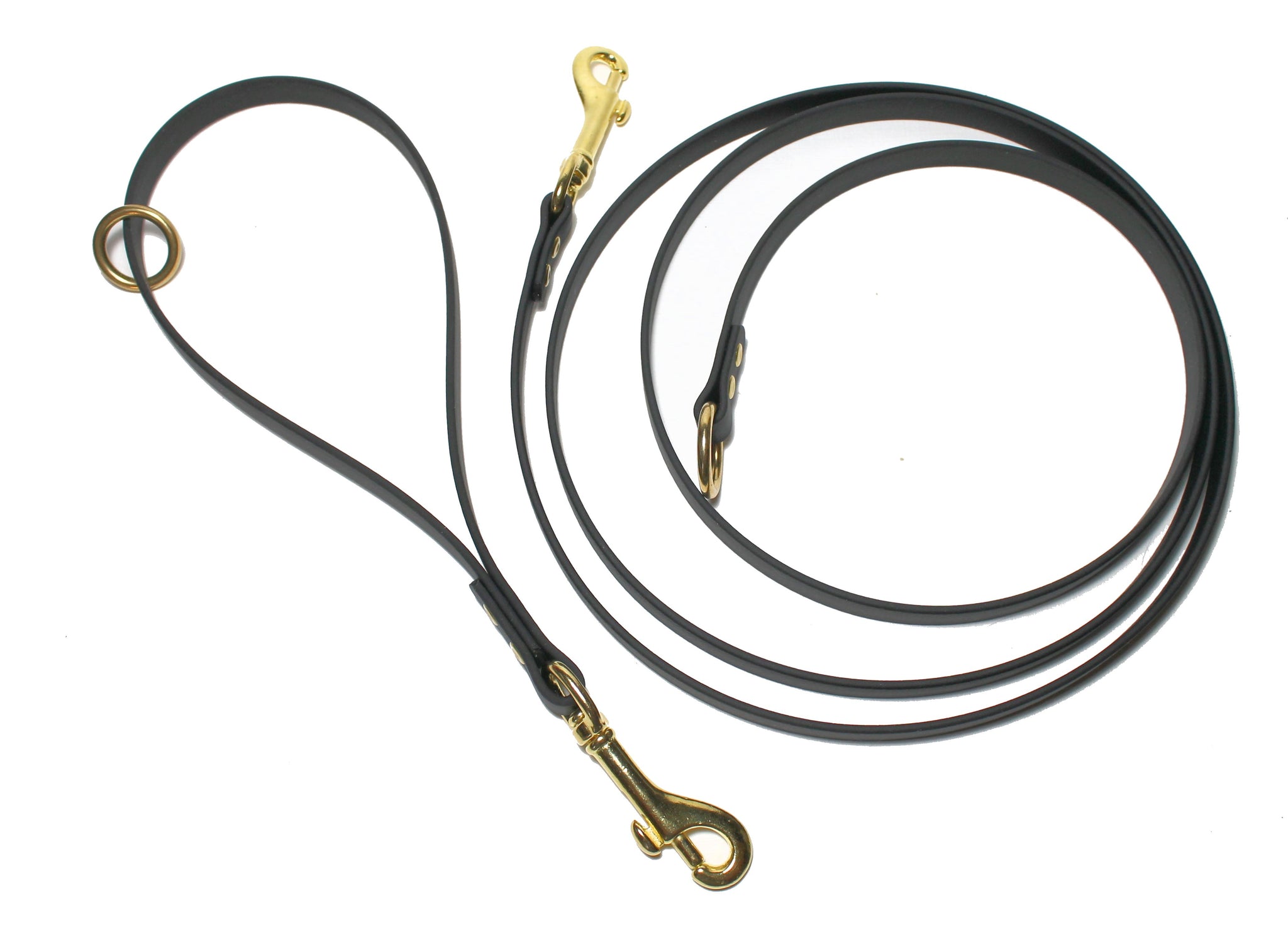 Two Section Leash, Handle with Drag Line - Biothane Dog Leash 12mm (1/2") wide