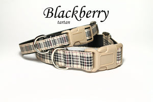 Blackberry tartan - dog collar