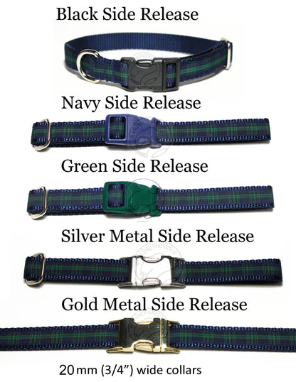 Blackwatch green edge clan tartan - dog collar