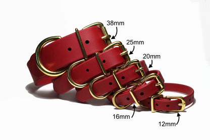 Chili Red Biothane Dog Collar - Extra Wide - 1.5 inch (38mm) wide