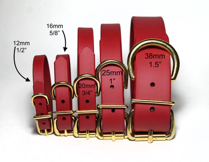 Chili Red Biothane Small Dog Collar - 1/2" (12mm) wide