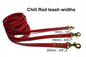 **NEW Chili Red Biothane Large Dog Leash - 3/4" (20mm) wide