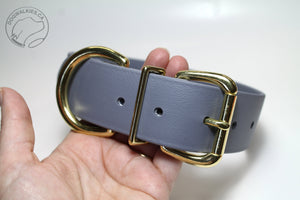 Stormy Gray or Grey Biothane Dog Collar - Extra Wide - 1.5 inch (38mm) wide