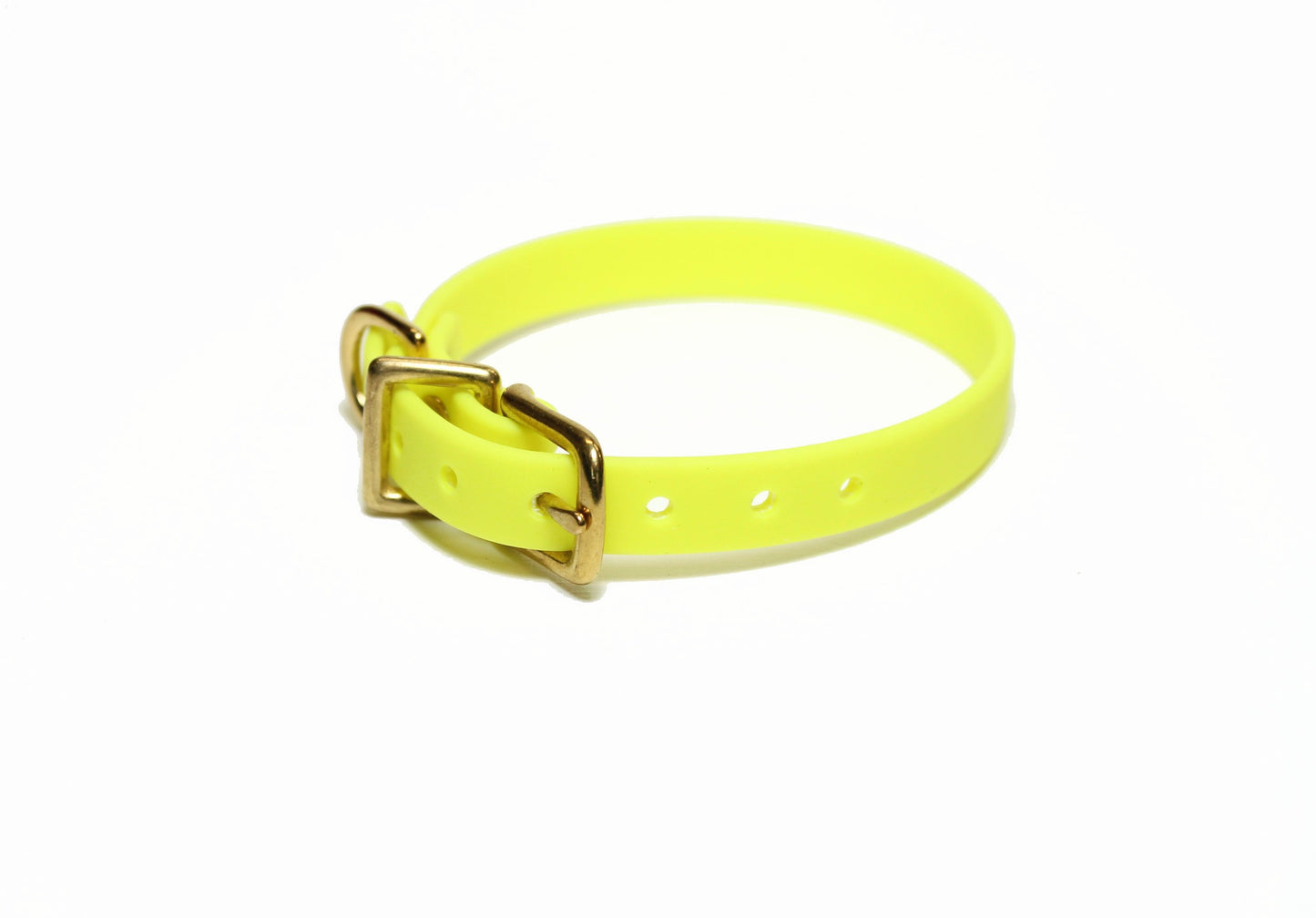 Neon Yellow Biothane Small Dog Collar - 1/2" (12mm) wide