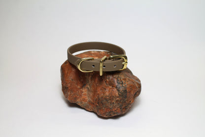 Coyote Tan (brown) Biothane Small Dog Collar - 1/2" (12mm) wide