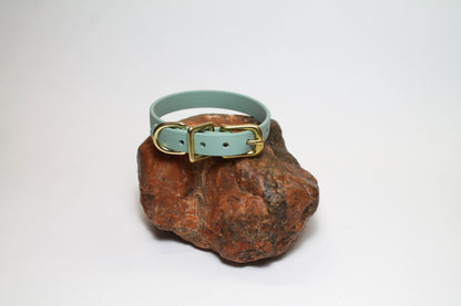Sage Green Biothane Small Dog Collar - 1/2" (12mm) wide