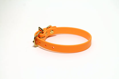 Bright Pumpkin Orange Biothane Small Dog Collar - 1/2" (12mm) wide