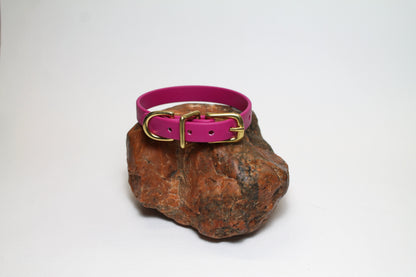 Raspberry Pink Biothane Small Dog Collar - 1/2" (12mm) wide