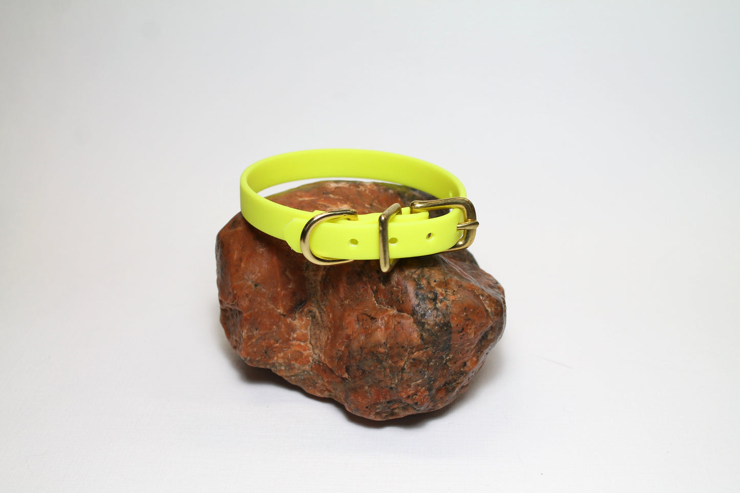 Neon Yellow Biothane Small Dog Collar - 1/2" (12mm) wide