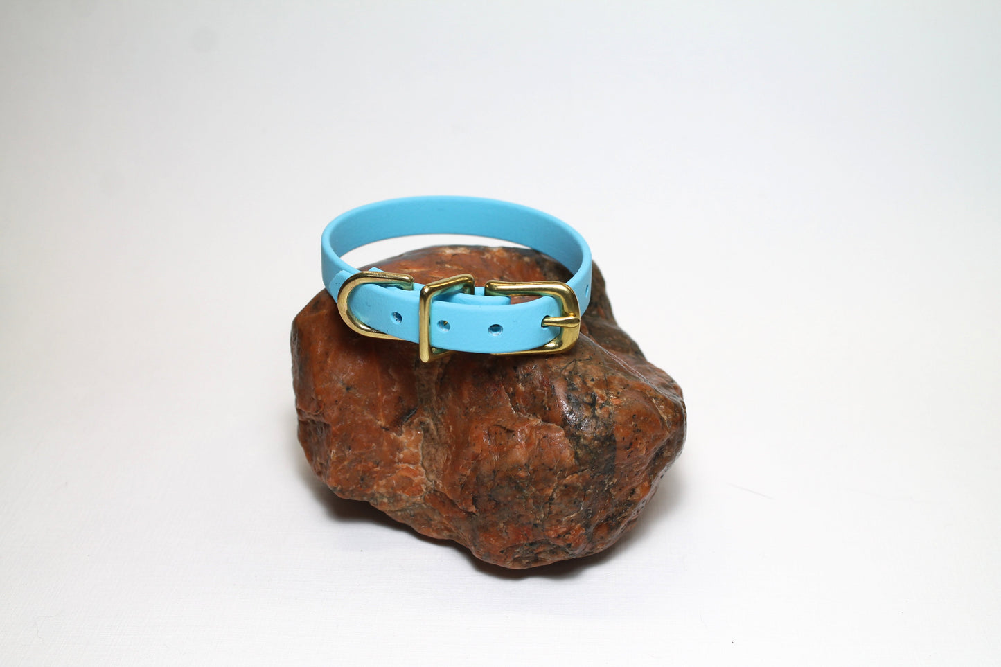 Frozen Blue Biothane Small Dog Collar - 1/2" (12mm) wide