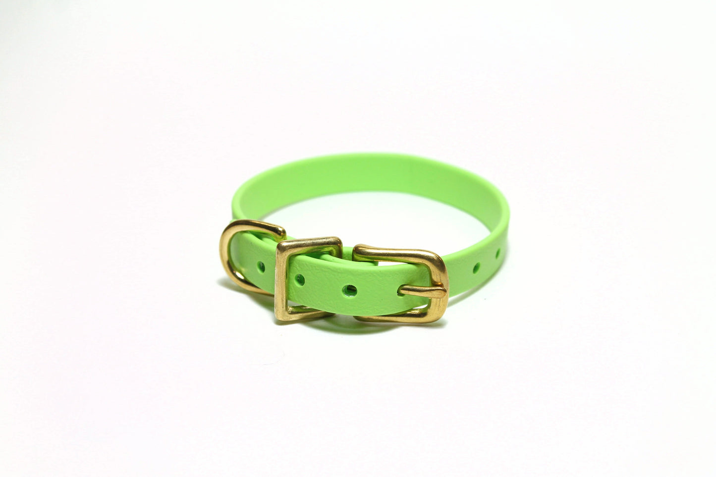 Lime Green Biothane Small Dog Collar - 1/2" (12mm) wide
