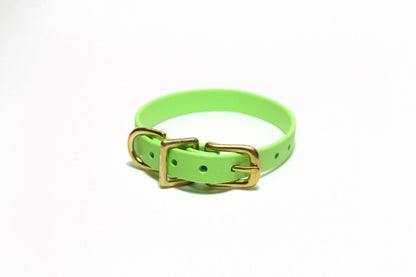 Lime Green Biothane Small Dog Collar - 1/2" (12mm) wide