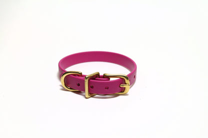 Raspberry Pink Biothane Small Dog Collar - 1/2" (12mm) wide