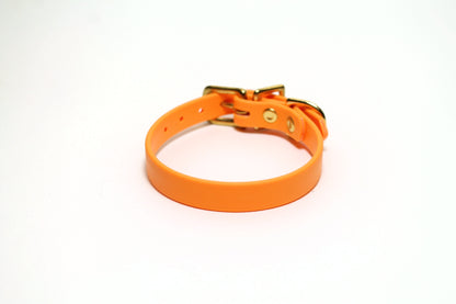 Bright Pumpkin Orange Biothane Small Dog Collar - 1/2" (12mm) wide