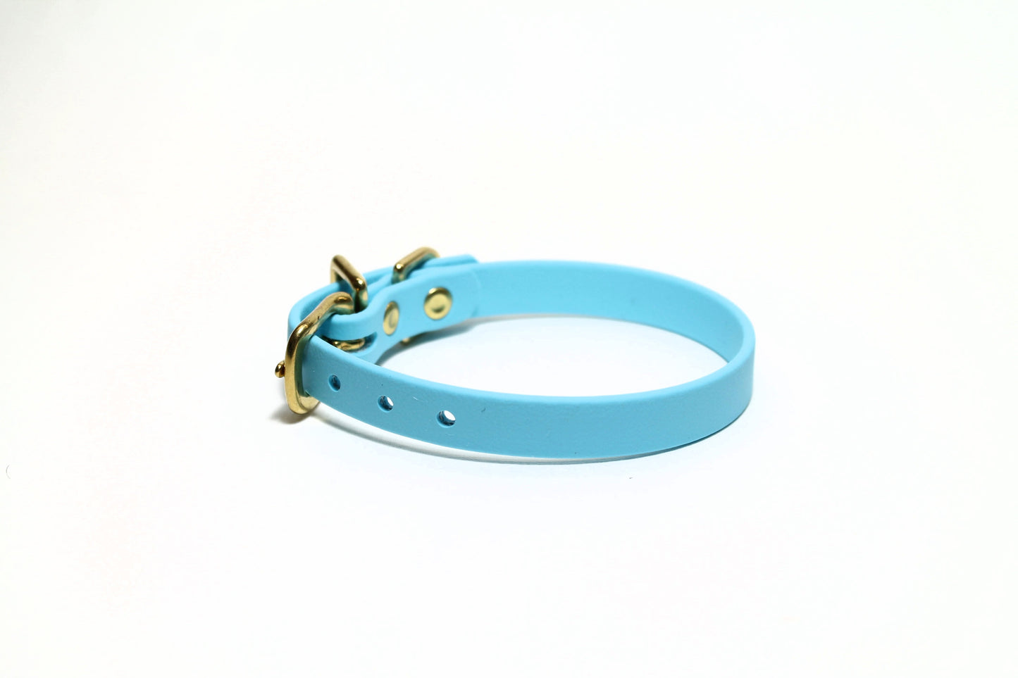 Frozen Blue Biothane Small Dog Collar - 1/2" (12mm) wide