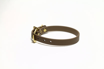 Coyote Tan (brown) Biothane Small Dog Collar - 1/2" (12mm) wide