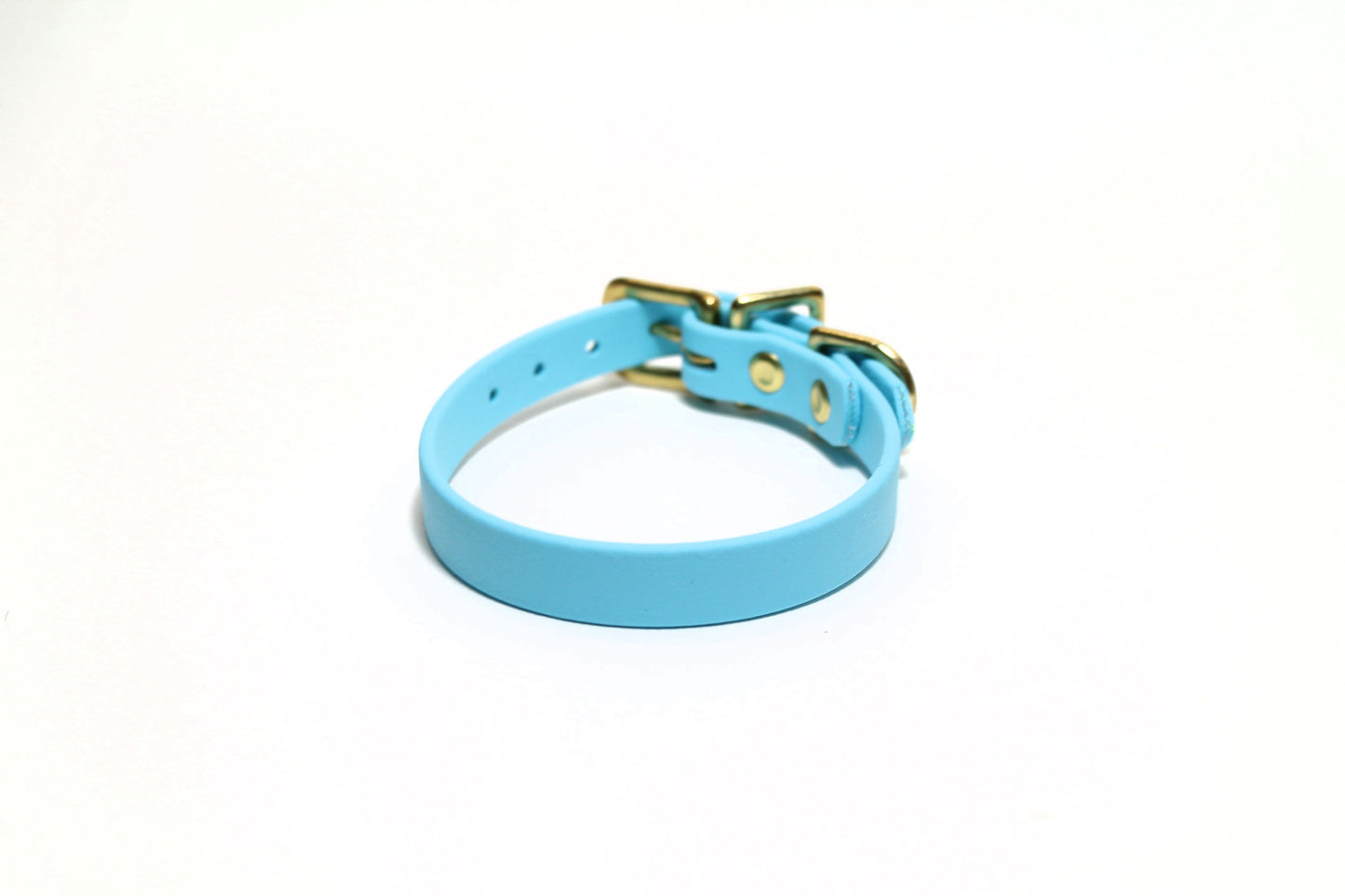 Frozen Blue Biothane Small Dog Collar - 1/2" (12mm) wide