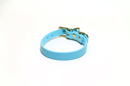 Frozen Blue Biothane Small Dog Collar - 1/2" (12mm) wide