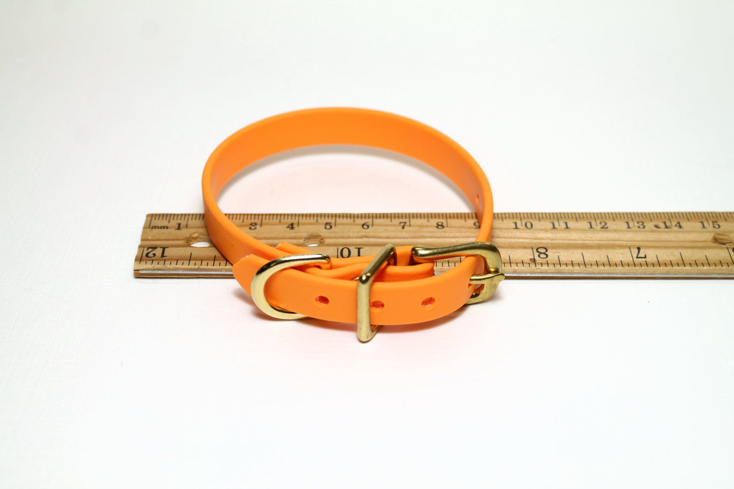 Bright Pumpkin Orange Biothane Small Dog Collar - 1/2" (12mm) wide