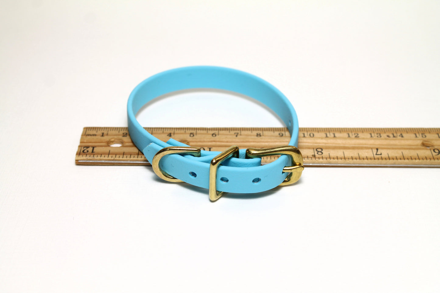 Frozen Blue Biothane Small Dog Collar - 1/2" (12mm) wide