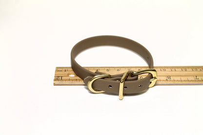 Coyote Tan (brown) Biothane Small Dog Collar - 1/2" (12mm) wide