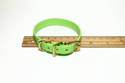 Lime Green Biothane Small Dog Collar - 1/2" (12mm) wide