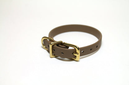 Coyote Tan (brown) Biothane Small Dog Collar - 1/2" (12mm) wide