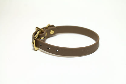 Coyote Tan (brown) Biothane Small Dog Collar - 1/2" (12mm) wide