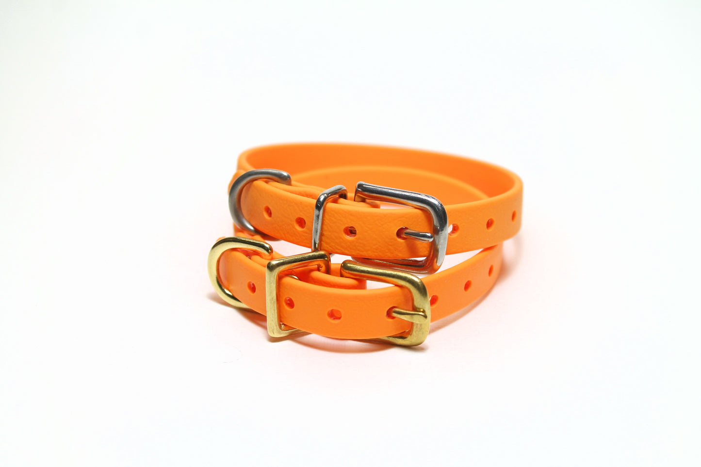 Bright Pumpkin Orange Biothane Small Dog Collar - 1/2" (12mm) wide