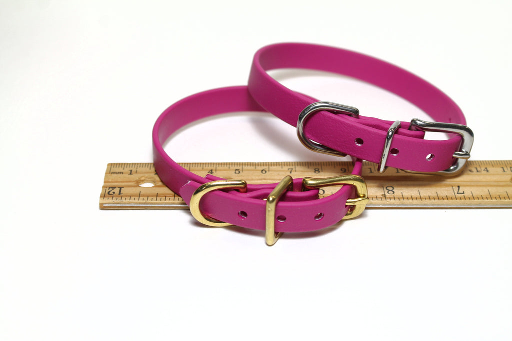 Raspberry Pink Biothane Small Dog Collar - 1/2" (12mm) wide