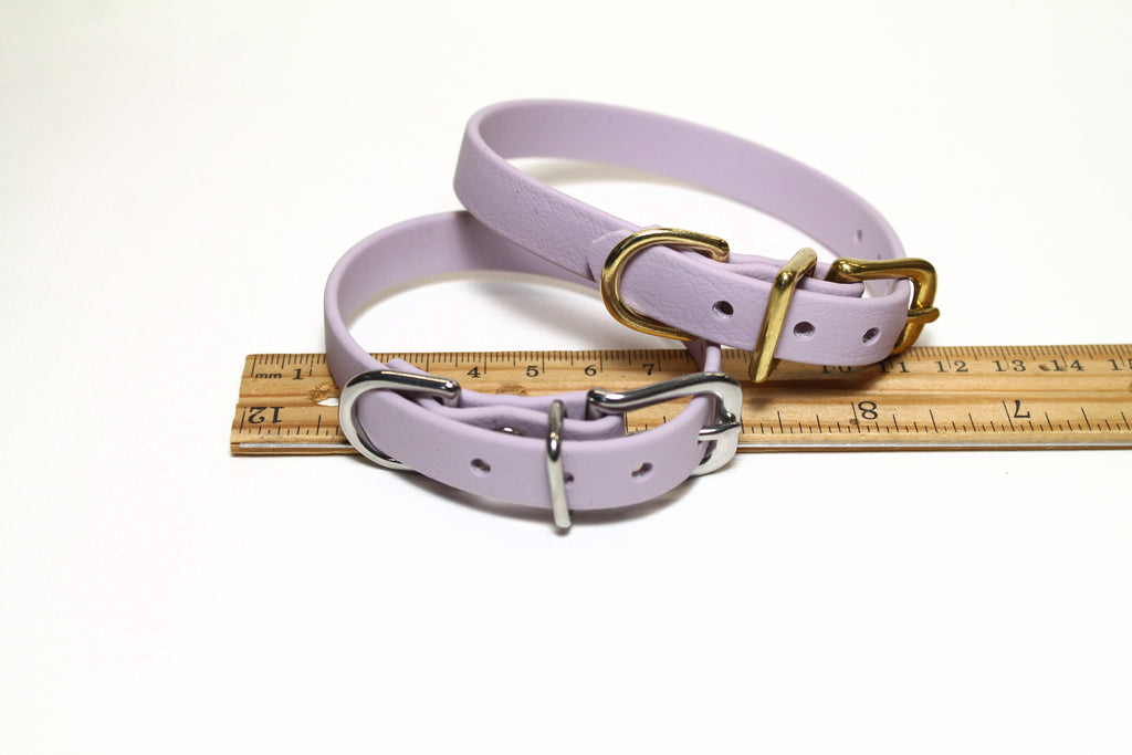 Lavender Purple Pastel Biothane Small Dog Collar - 1/2" (12mm) wide